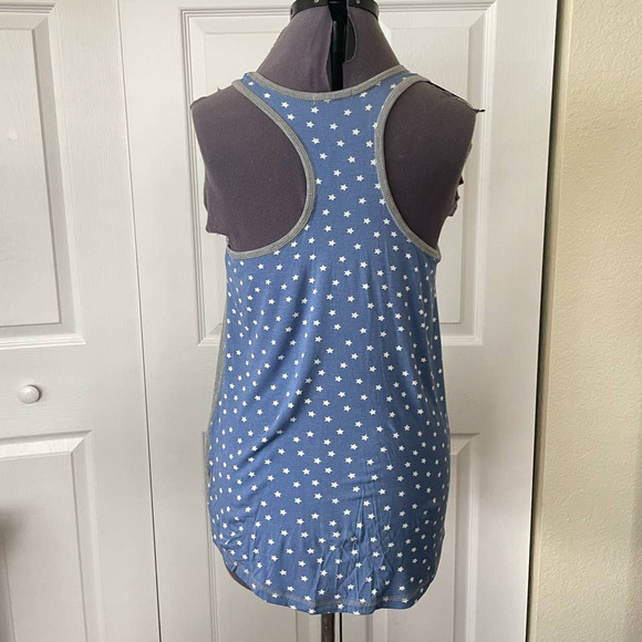 NWOT PJ Salvaje Gray Pajama Tank with Blue Star and Star Back, Size S 🗣 - Picture 4 of 4